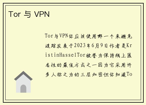 Tor 与 VPN 